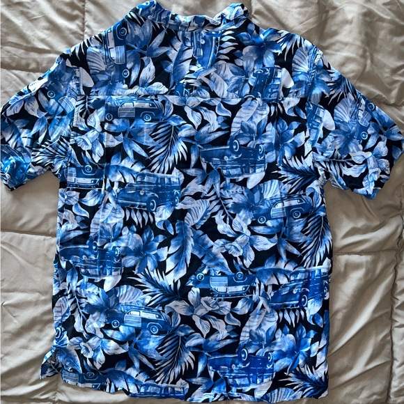 Large Panama Jack blue Hawaiian Woodie short sleeve button down - Picture 2 of 5